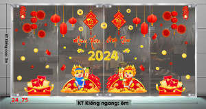 Decal dán tường Tết xuân -chúc mừng năm mới 2024 Decal dán tường Tết xuân -chúc mừng năm mới 2024