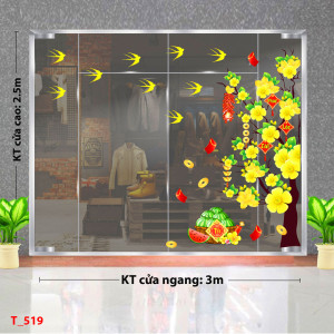 Decal dán tường Tết xuân- Cây mai vàng mùa xuân 3m Decal dán tường Tết xuân- Cây mai vàng mùa xuân 3m