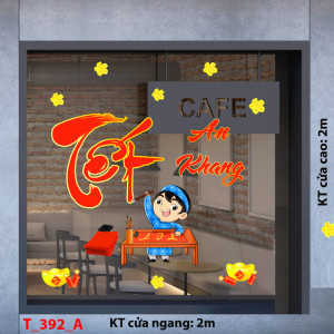 Decal dán tường Tết xuân -Bé vẽ tết Decal dán tường Tết xuân -Bé vẽ tết