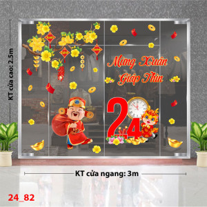 Decal dán tường Tết xuân -Thần tài vui xuân 1 Decal dán tường Tết xuân -Thần tài vui xuân 1