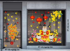 Decal dán tường Tết xuân- xuân quý mão Decal dán tường Tết xuân- xuân quý mão