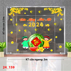 Decal dán tường Tết xuân 159 Decal dán tường Tết xuân 159