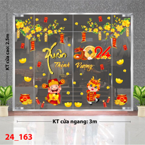 Decal dán tường Tết xuân 163 Decal dán tường Tết xuân 163