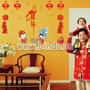Decal dán tường Tết xuân 17 Decal dán tường Tết xuân 17