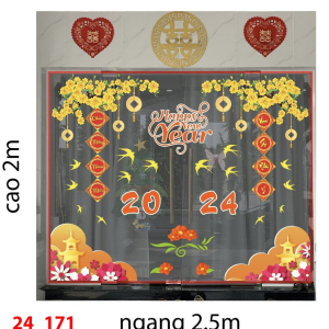Decal dán tường Tết xuân 171 Decal dán tường Tết xuân 171