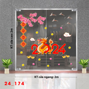 Decal dán tường Tết xuân 174 Decal dán tường Tết xuân 174