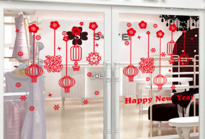 Decal dán tường Tết xuân 18 - Đèn xuân