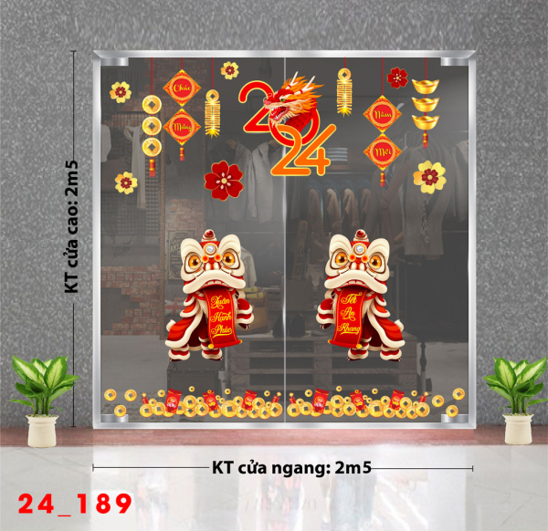 Decal dán tường Tết xuân 189 Decal dán tường Tết xuân 189