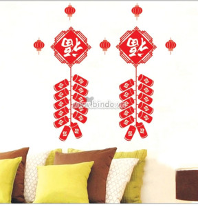 Decal dán tường Tết xuân 19 - Pháo xuân