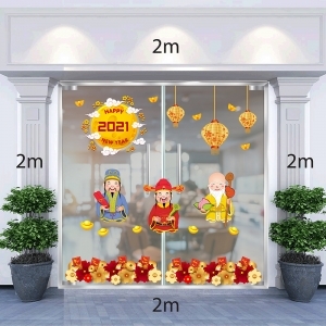 Decal dán tường Tết xuân 2021-Phúc Lộc Thọ chúc xuân 2021 Decal dán tường Tết xuân 2021-Phúc Lộc Thọ chúc xuân 2021