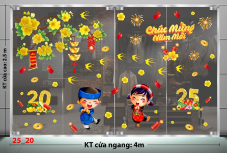 Decal dán tường Decal Tết xuân 2025 - Combo 20 Decal dán tường Decal Tết xuân 2025 - Combo 20