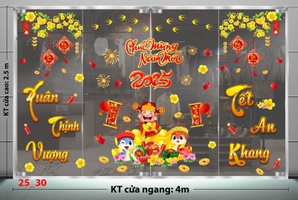 Decal dán tường Decal Tết xuân 2025 - Combo 30 Decal dán tường Decal Tết xuân 2025 - Combo 30