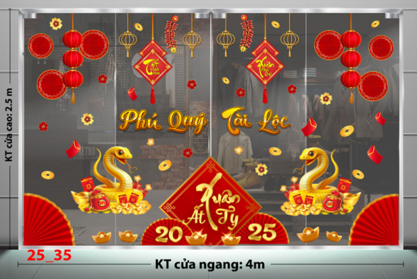 Decal dán tường Decal Tết xuân 2025- Combo 35 Decal dán tường Decal Tết xuân 2025- Combo 35