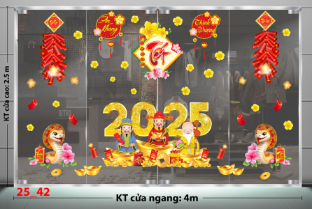 Decal dán tường Decal Tết xuân 2025- Combo 42 Decal dán tường Decal Tết xuân 2025- Combo 42