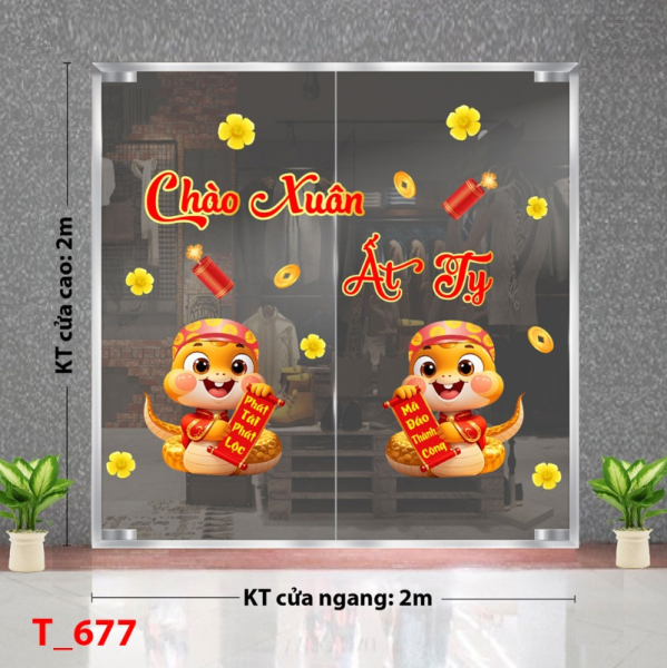 Decal dán tường Decal Tết xuân 2025 - Tết 677 Decal dán tường Decal Tết xuân 2025 - Tết 677