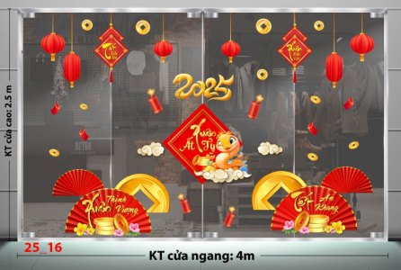 Decal dán tường Decal Tết xuân 2025 -Combo 16 Decal dán tường Decal Tết xuân 2025 -Combo 16