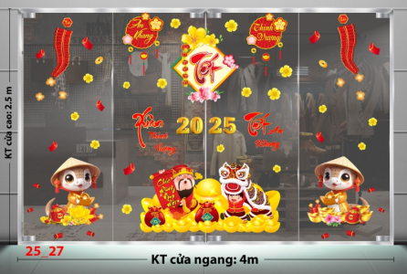 Decal dán tường Decal Tết xuân 2025 -Combo 27 Decal dán tường Decal Tết xuân 2025 -Combo 27