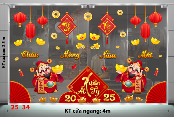 Decal dán tường Decal Tết xuân 2025 -Combo 34 Decal dán tường Decal Tết xuân 2025 -Combo 34