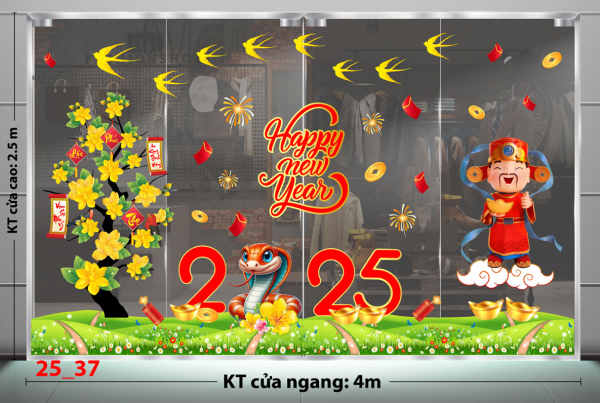 Decal dán tường Decal Tết xuân 2025 -Combo 37 Decal dán tường Decal Tết xuân 2025 -Combo 37