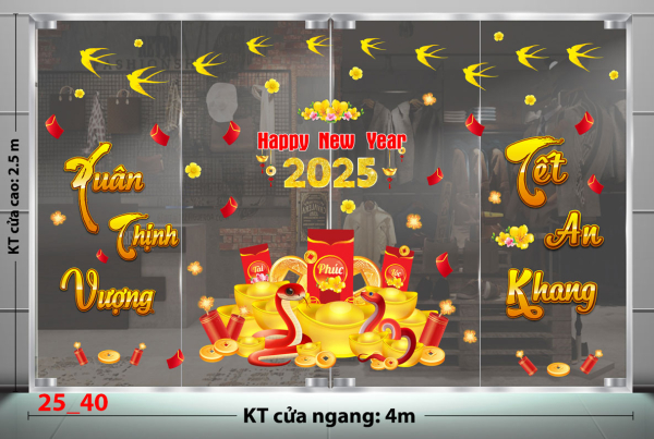 Decal dán tường Decal Tết xuân 2025 -Combo 40 Decal dán tường Decal Tết xuân 2025 -Combo 40