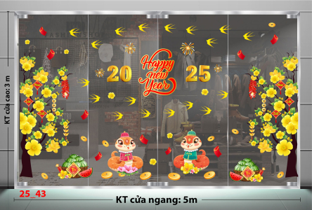 Decal dán tường Decal Tết xuân 2025 - Combo 43 Decal dán tường Decal Tết xuân 2025 - Combo 43