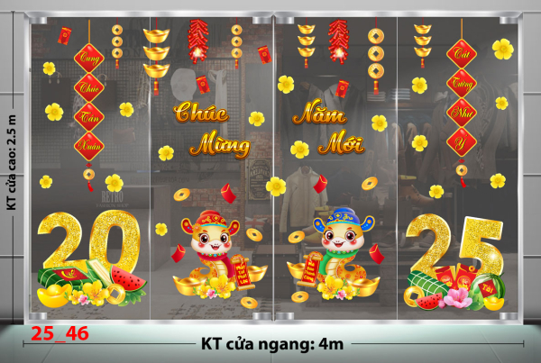 Decal dán tường Decal Tết xuân 2025- Combo 46 Decal dán tường Decal Tết xuân 2025- Combo 46