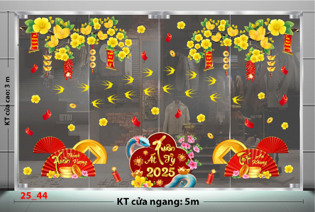 Decal dán tường Decal Tết xuân 2025 - Combo tết 44  Decal dán tường Decal Tết xuân 2025 - Combo tết 44