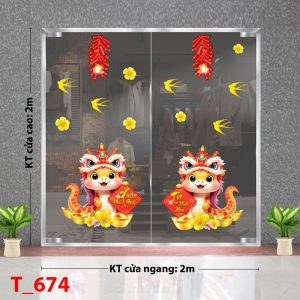 Decal dán tường Decal Tết xuân 2025 -Tết 674 Decal dán tường Decal Tết xuân 2025 -Tết 674