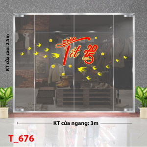 Decal dán tường Decal Tết xuân 2025 -Tết 676 Decal dán tường Decal Tết xuân 2025 -Tết 676