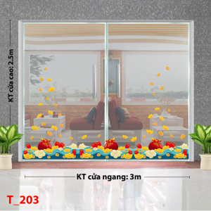 Decal dán tường Tết xuân 203 Decal dán tường Tết xuân 203