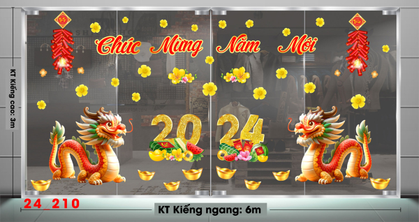 Decal dán tường Tết xuân 210 Decal dán tường Tết xuân 210