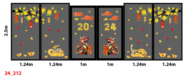 Decal dán tường Tết xuân 212 Decal dán tường Tết xuân 212