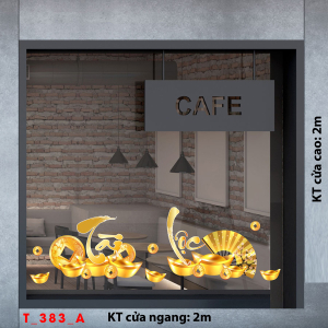Decal dán tường Tết xuân 383A -Tết tài lộc Decal dán tường Tết xuân 383A -Tết tài lộc