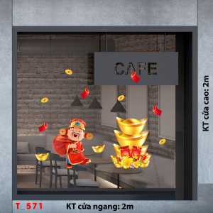 Decal dán tường Tết xuân 571 Decal dán tường Tết xuân 571