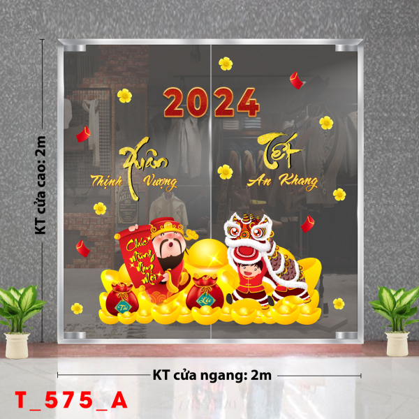 Decal dán tường Tết xuân 575A Decal dán tường Tết xuân 575A
