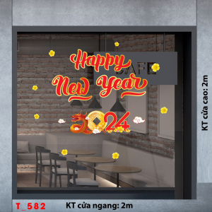 Decal dán tường Tết xuân 582 Decal dán tường Tết xuân 582
