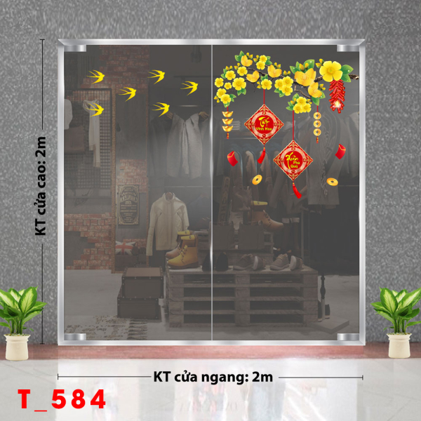 Decal dán tường Tết xuân 584 Decal dán tường Tết xuân 584
