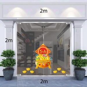 Decal dán tường Tết xuân-Chậu hoa tài lộc Decal dán tường Tết xuân-Chậu hoa tài lộc