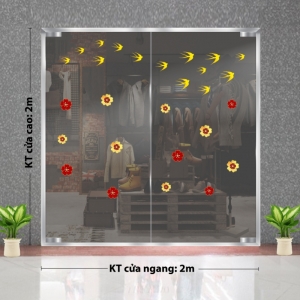 Decal dán tường Tết xuân-Chim én và hoa mai 2 Decal dán tường Tết xuân-Chim én và hoa mai 2
