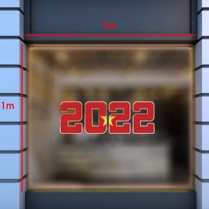 Decal dán tường Tết xuân-Chử đỏ 2022 Decal dán tường Tết xuân-Chử đỏ 2022