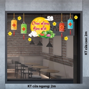 Decal dán tường Tết xuân-Đèn hoa đón xuân 1 Decal dán tường Tết xuân-Đèn hoa đón xuân 1