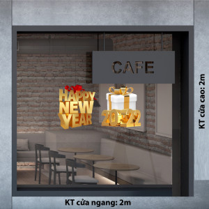 Decal dán tường Tết xuân-HAPPY NEW YEAR 2022 cùng qàu xuân Decal dán tường Tết xuân-HAPPY NEW YEAR 2022 cùng qàu xuân
