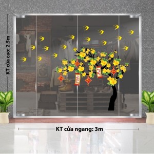 Decal dán tường Tết xuân-Mai vàng rực rỡ cùng en xuân Decal dán tường Tết xuân-Mai vàng rực rỡ cùng en xuân