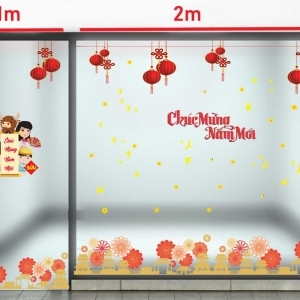 Decal dán tường Tết xuân-Phố cổ, sắc hoa đón tết xuân Decal dán tường Tết xuân-Phố cổ, sắc hoa đón tết xuân