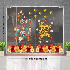 Decal dán tường Tết xuân-Sắc hoa cùng chim én Decal dán tường Tết xuân-Sắc hoa cùng chim én