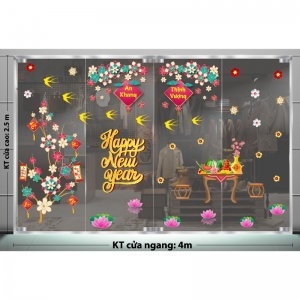 Decal dán tường Tết xuân-Sắc hoa đón xuân cùng chim én Decal dán tường Tết xuân-Sắc hoa đón xuân cùng chim én