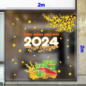 Decal dán tường Tết xuân-Tết 2024 bánh chưng xanh Decal dán tường Tết xuân-Tết 2024 bánh chưng xanh