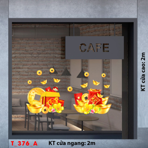 Decal dán tường Tết xuân-Tết 376A thỏi vàng may mắn Decal dán tường Tết xuân-Tết 376A thỏi vàng may mắn