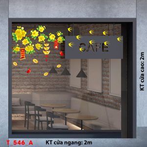 Decal dán tường Tết xuân-Tết 546A Decal dán tường Tết xuân-Tết 546A