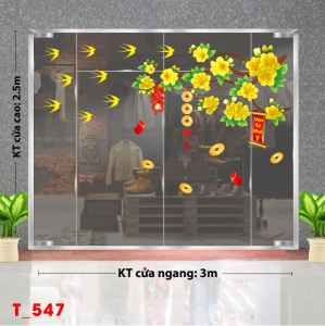 Decal dán tường Tết xuân-Tết 547 cành mai vàng Decal dán tường Tết xuân-Tết 547 cành mai vàng